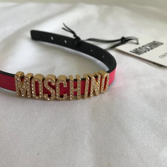 Moschino Red and Black Logo Crystal Letter Bracelet - Picture 2 of 5
